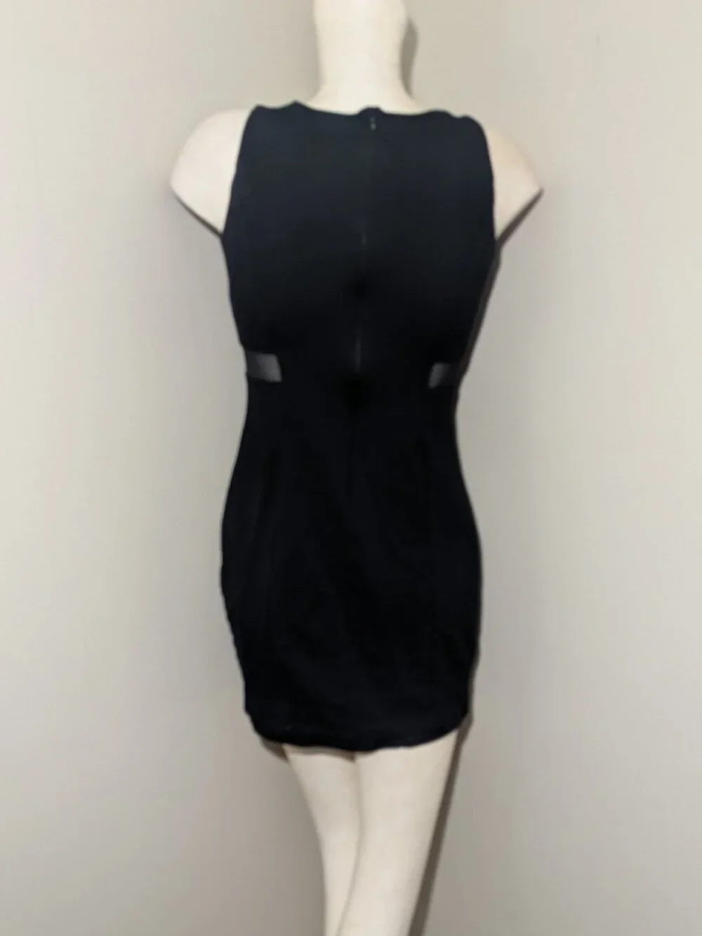 LuLu’s Black Bodycon Mini Dress Mesh Cutout L - Picture 3 of 6
